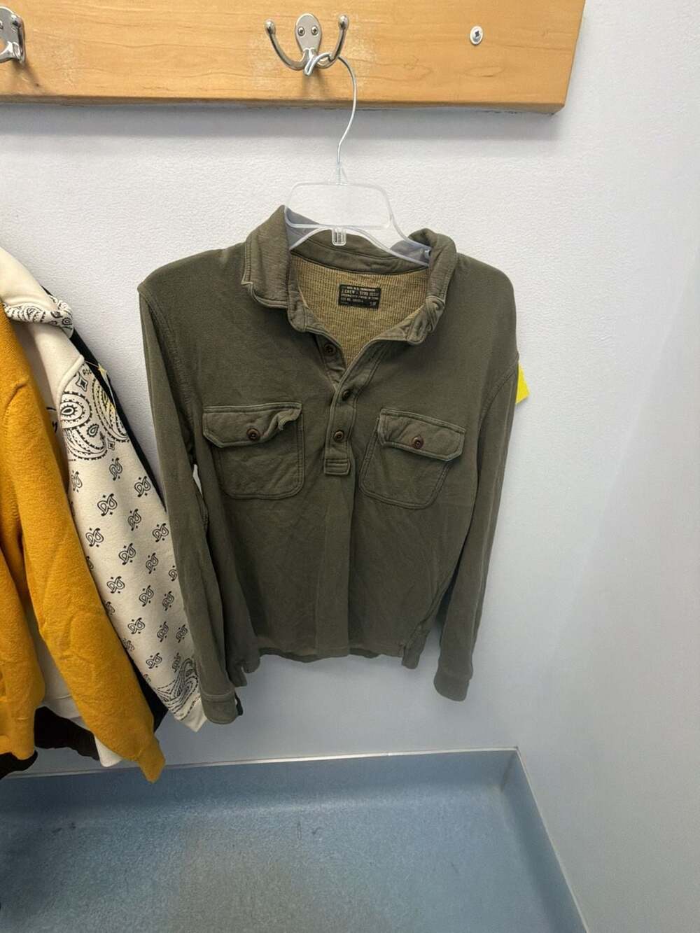 J.Crew Standard Issue Overwashed Long-Sleeve Shirt, Olive Green, Size Small